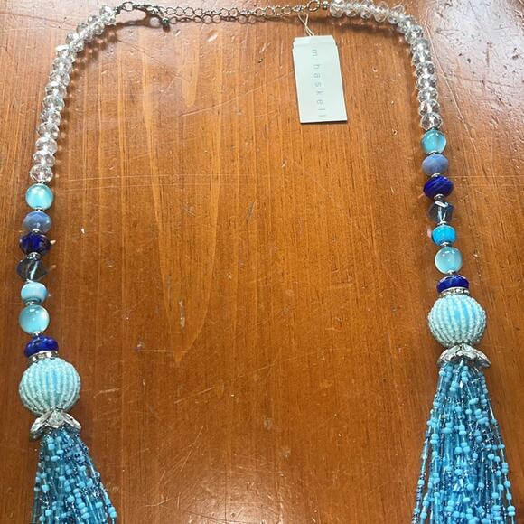 M. Haskell Elegant Blue Beaded Necklace NWT - Picture 2 of 3